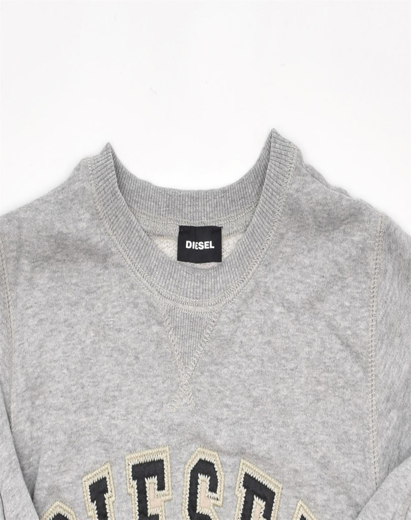 DIESEL Boys Graphic Sweatshirt Jumper 7-8 Years Grey Cotton | Vintage | Thrift | Second-Hand | Used Clothing | Messina Hembry 