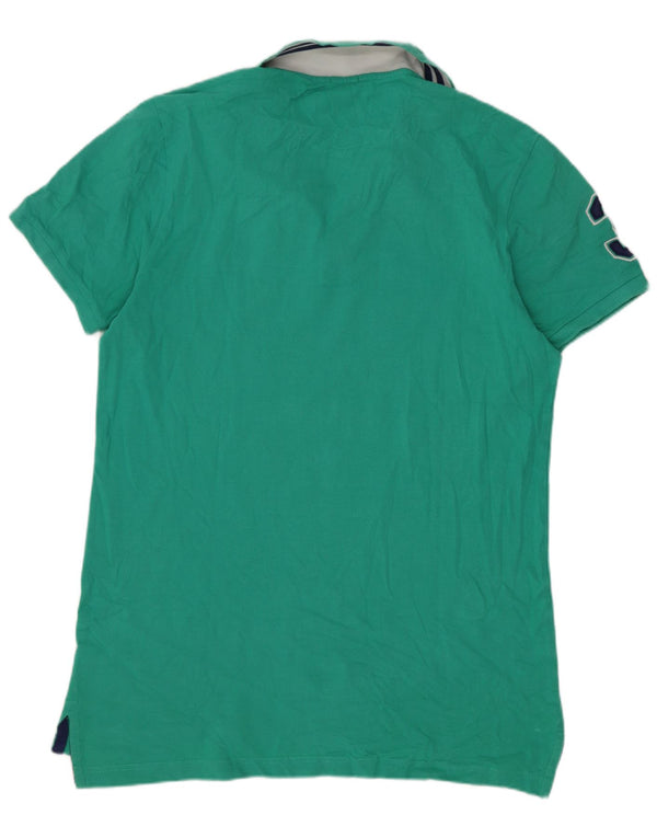 U.S. Polo Assn. Mens Graphic Slim Fit Polo Shirt Medium Green Cotton