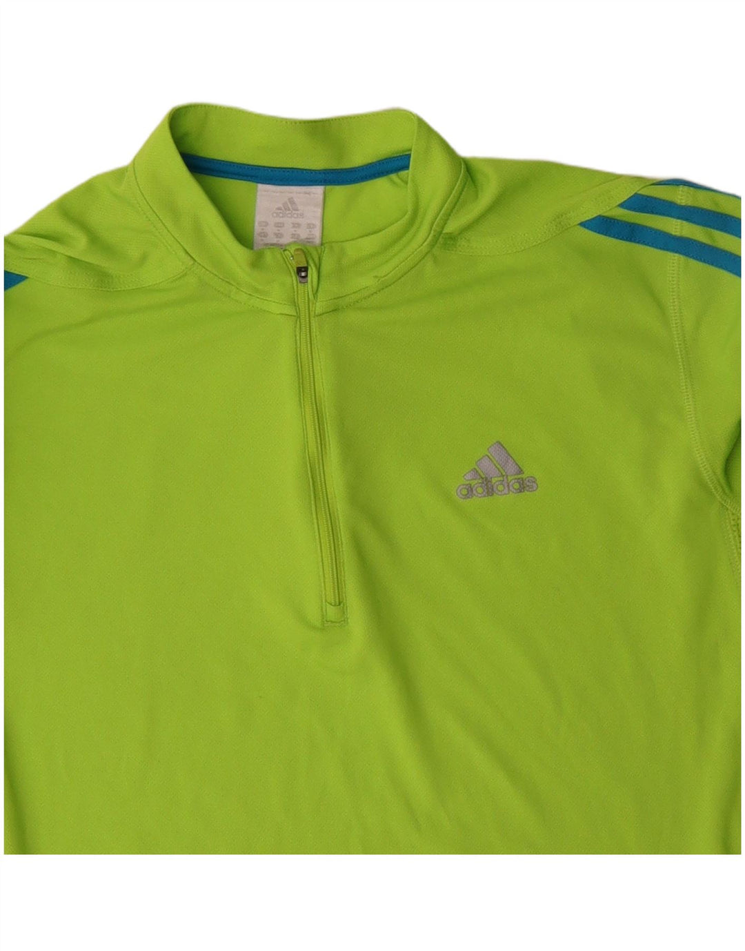 ADIDAS Mens Zip Neck Pullover Tracksuit Top Medium Green Polyester