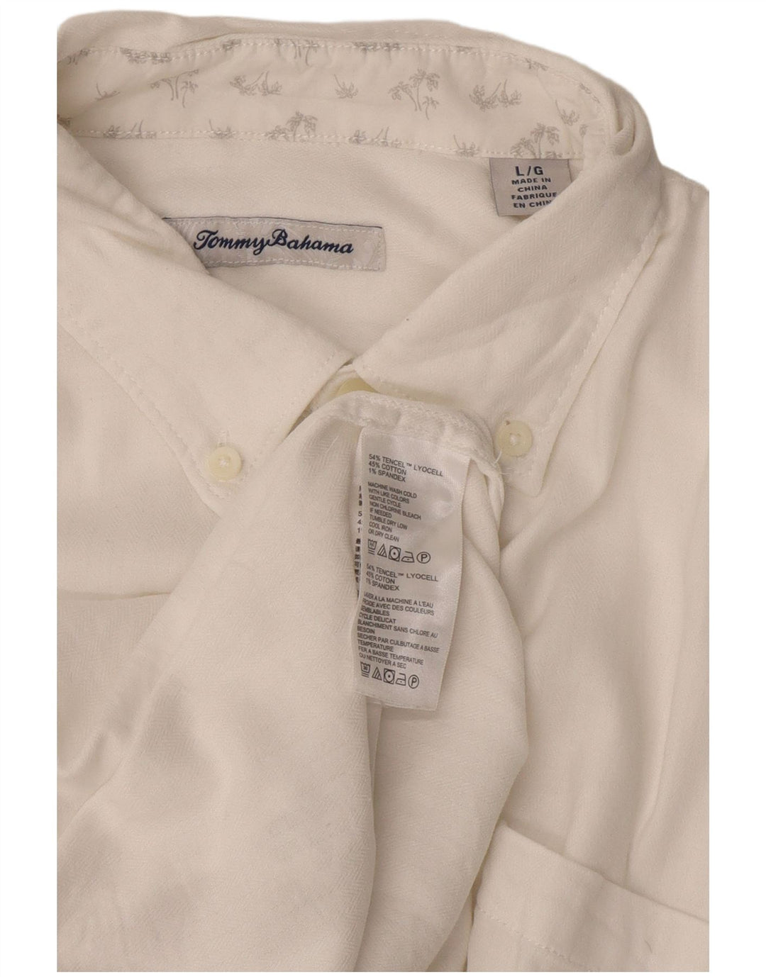 Tommy Bahama Mens Shirt Large White Lyocell