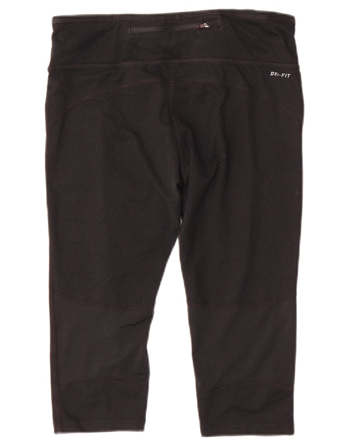 Nike Womens Dri Fit Capri Leggings UK 14 Medium Black