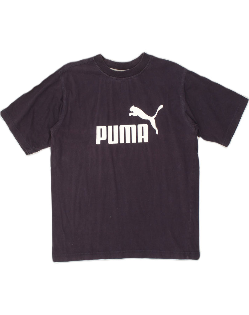 PUMA Boys Graphic T-Shirt Top UK 32/34 13-14 Years Navy Blue | Vintage Puma | Thrift | Second-Hand Puma | Used Clothing | Messina Hembry 