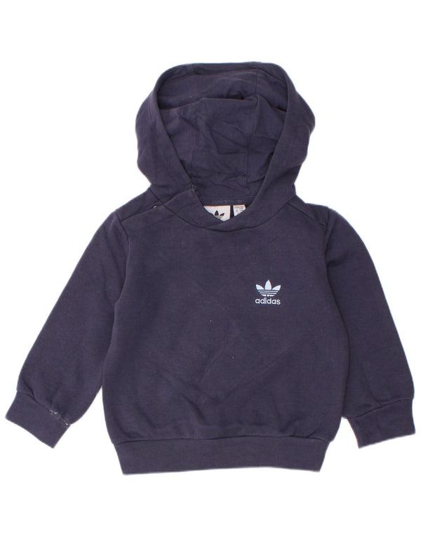 Adidas Baby Boys Hoodie Jumper 9-12 Months Navy Blue Cotton