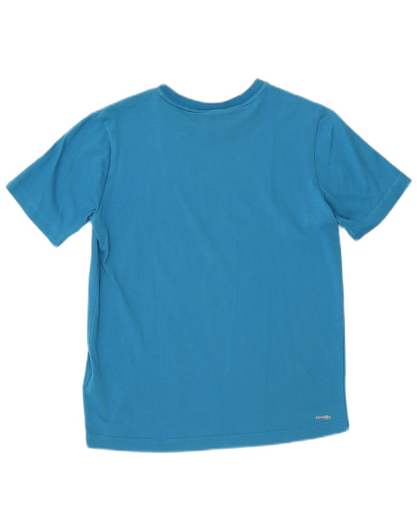 Adidas Boys Climalite Graphic T-Shirt Top 13-14 Years Blue Cotton