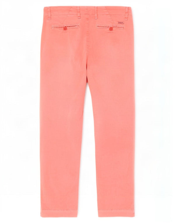 Gant Womens Crop Chino Trousers EU 36 Small W30 L26 Pink Cotton