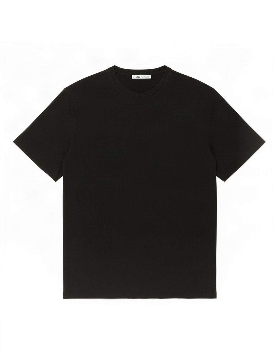Zara Mens T-Shirt Top Large Black Cotton