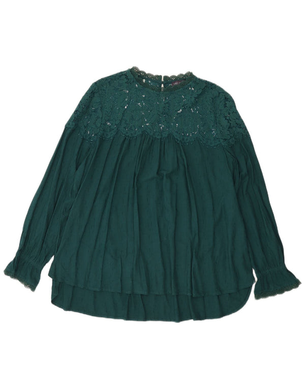 Marks & Spencer Womens Blouse Top UK 22 3XL Green Viscose
