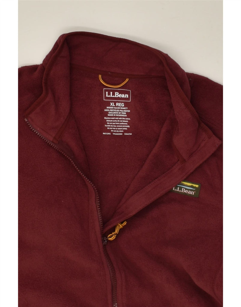 L.L.BEAN Womens Fleece Jacket UK 18 XL Burgundy Polyester | Vintage L.L.Bean | Thrift | Second-Hand L.L.Bean | Used Clothing | Messina Hembry 