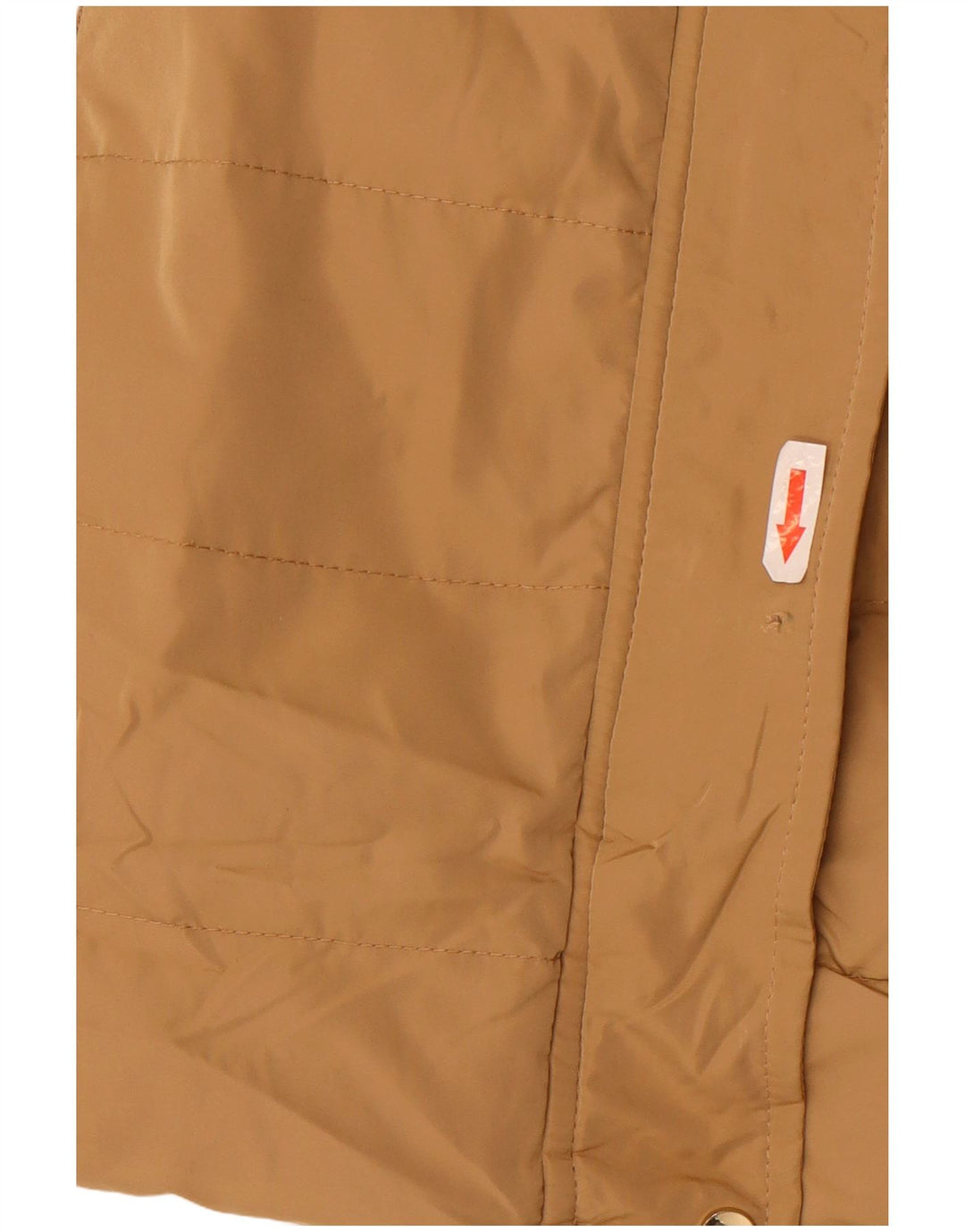 Zara Womens Hooded Padded Coat UK 14 Medium Beige Polyester