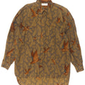 Millibar Mens Shirt Large Beige Paisley Cotton