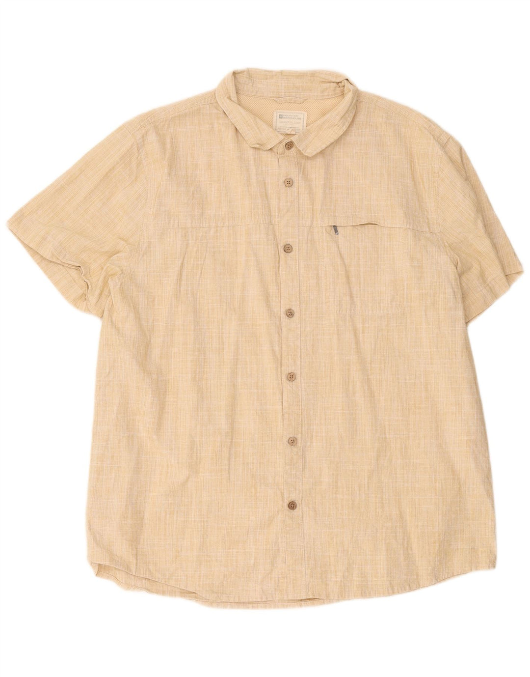 Mountain Warehouse Mens Short Sleeve Shirt 2XL Beige Polyester