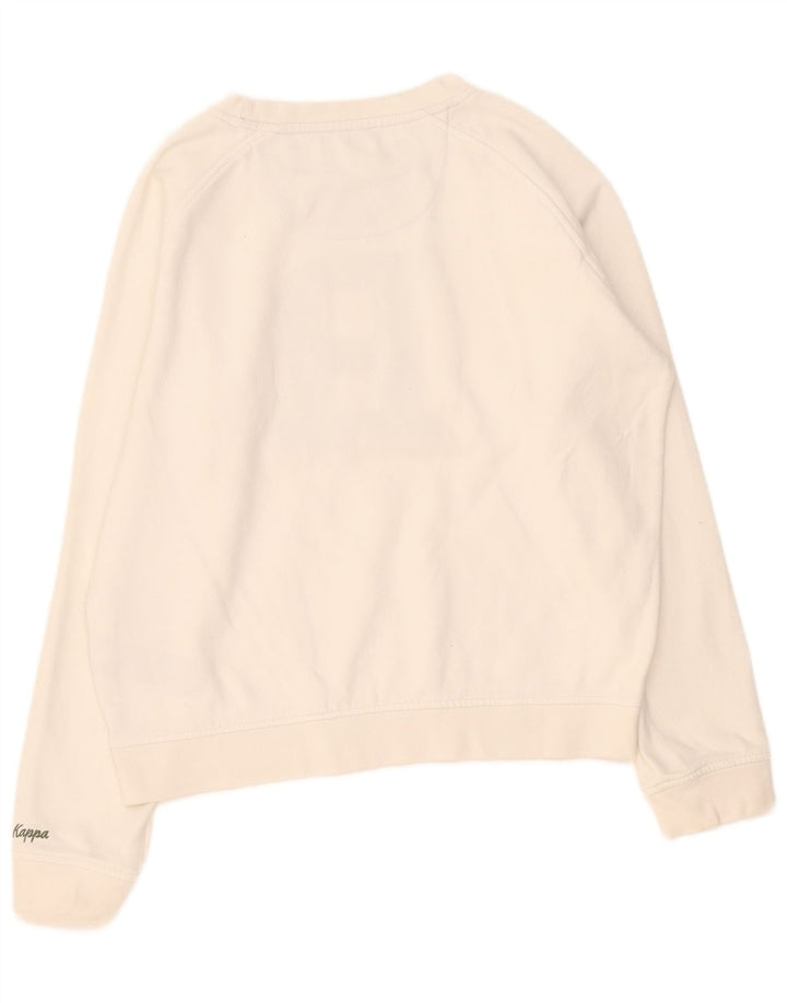 Kappa Womens Graphic Sweatshirt Jumper UK 16 Large White Cotton