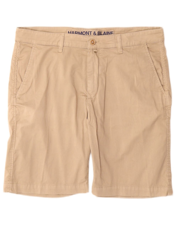 HARMONT & BLAINE Mens Chino Shorts IT 52 XL W34 Beige Cotton