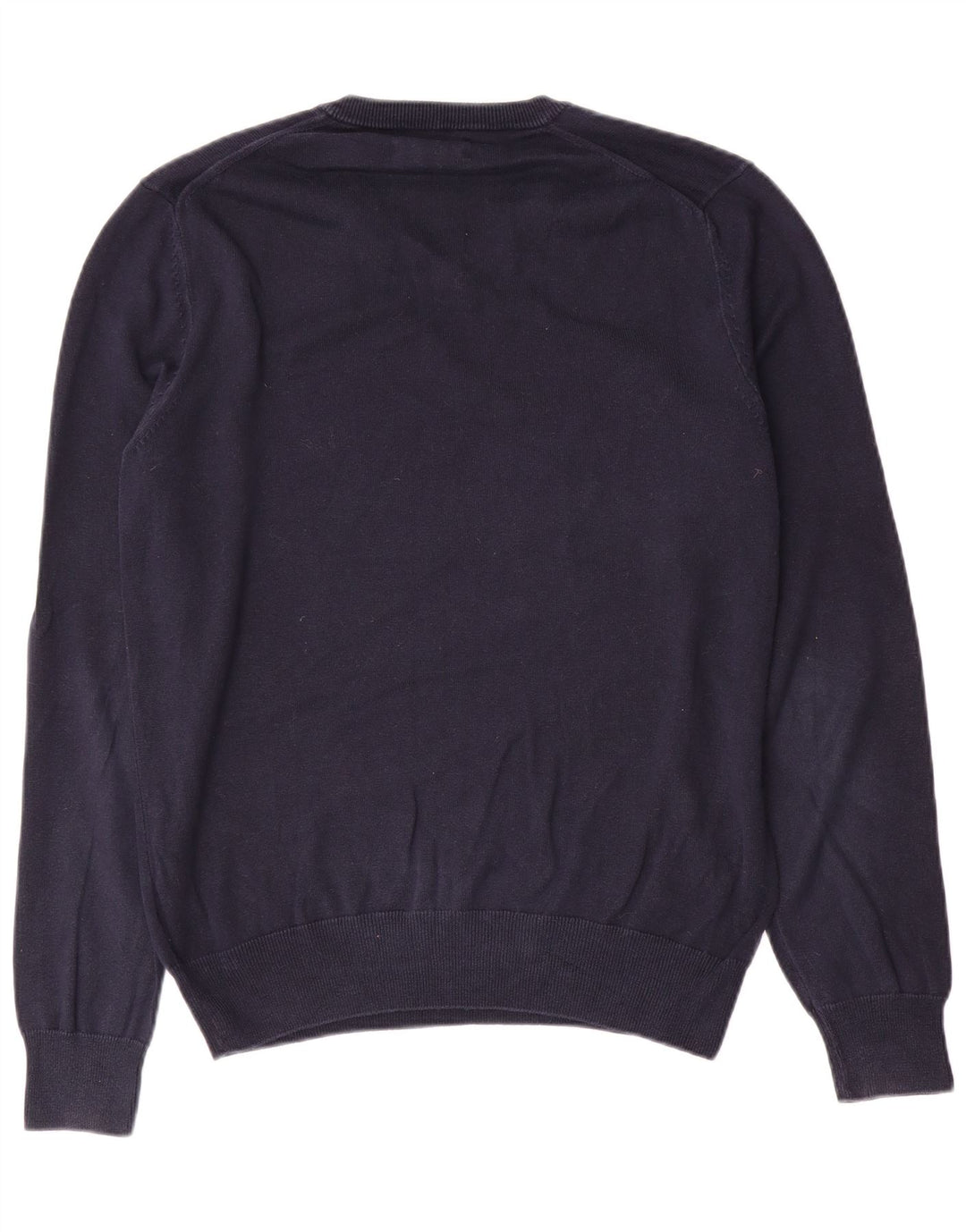 Marks & Spencer Mens V-Neck Jumper Sweater Medium Navy Blue Cotton