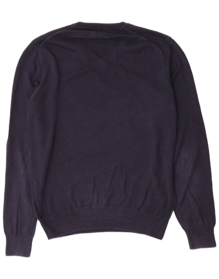 Marks & Spencer Mens V-Neck Jumper Sweater Medium Navy Blue Cotton