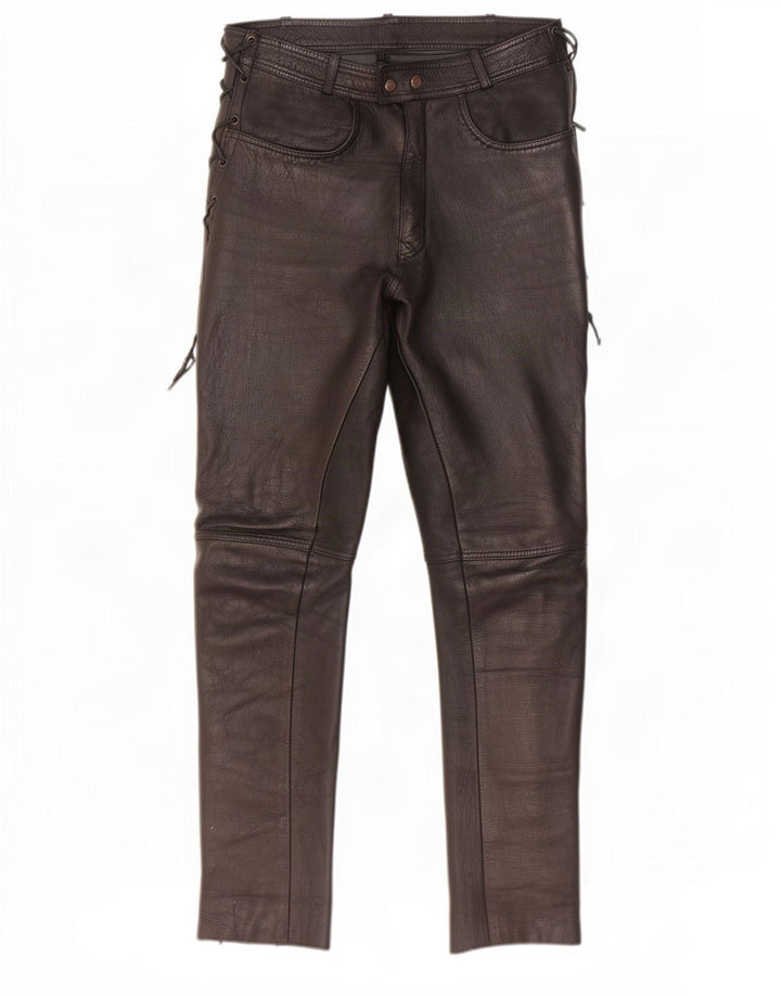 Modeka Mens Slim Leather Trousers XL W34 L33 Black