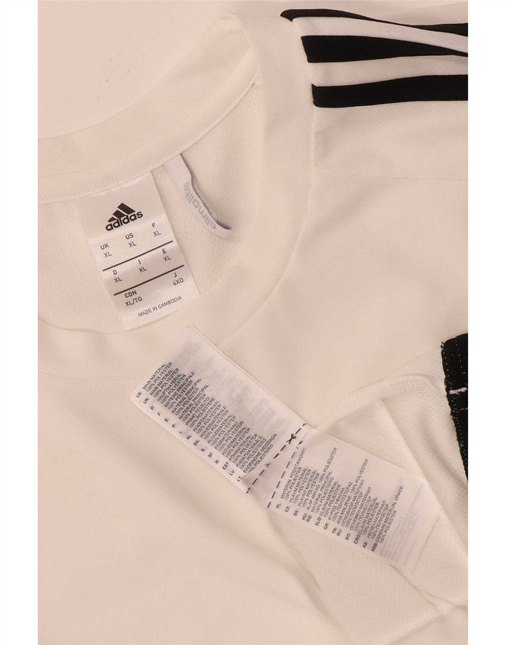 Adidas Mens Climalite T-Shirt Top XL White Colourblock Polyester