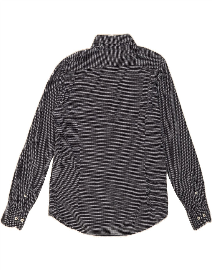 MASSIMO DUTTI Mens Shirt Medium Navy Blue Spotted Vintage Massimo Dutti and Second-Hand Massimo Dutti from Messina Hembry 