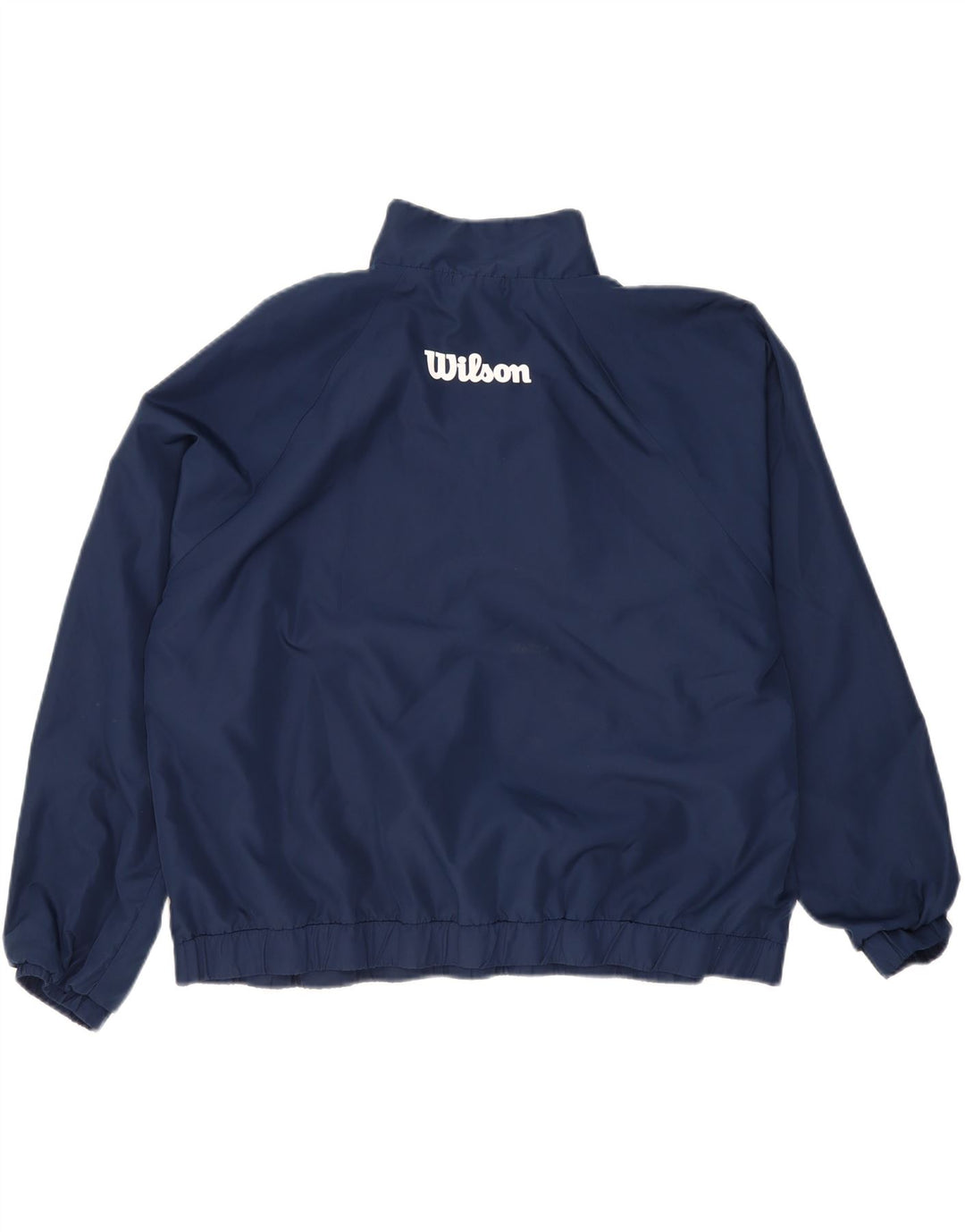 WILSON Womens Oversized Graphic Windbreaker Jacket UK 22 2XL Navy Blue