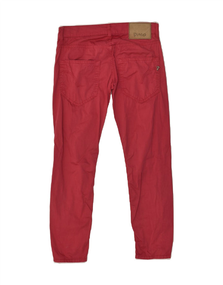 DONDUP Womens Slim Casual Trousers W26 L26  Pink Cotton | Vintage Dondup | Thrift | Second-Hand Dondup | Used Clothing | Messina Hembry 