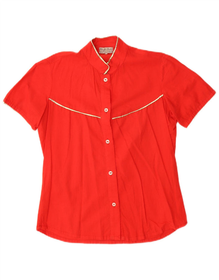 Vintage Womens Short Sleeve Shirt IT 42 Medium Red