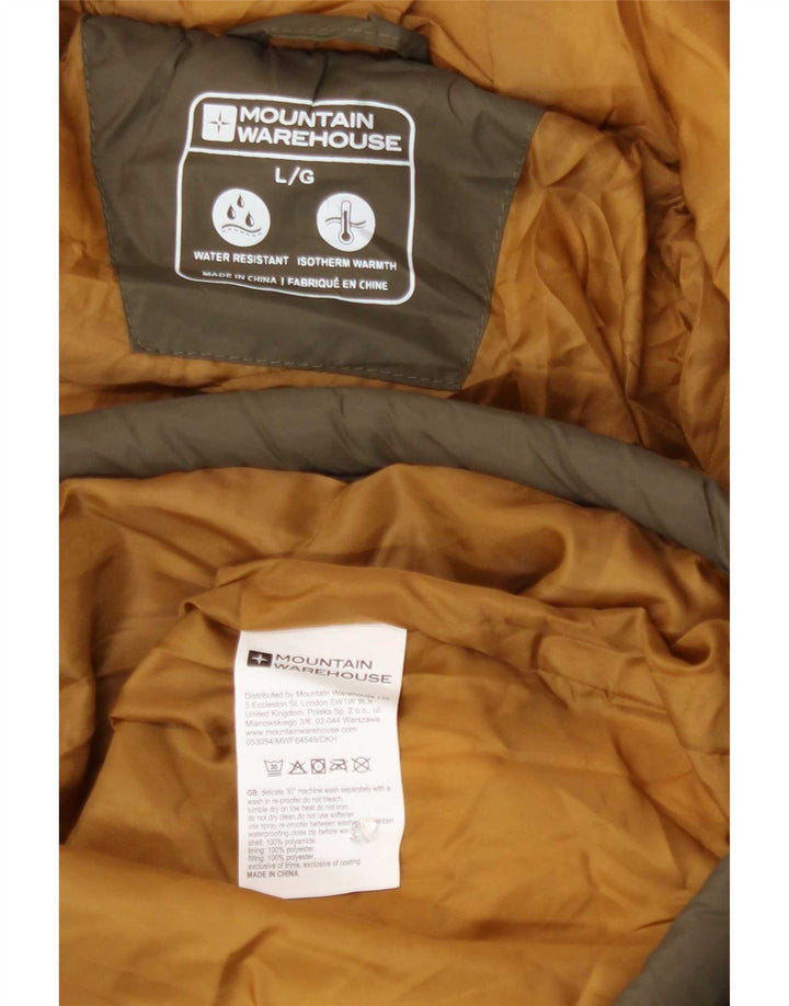 Mountain Warehouse Mens Hooded Padded Jacket UK 40 Large Khaki Polyamide