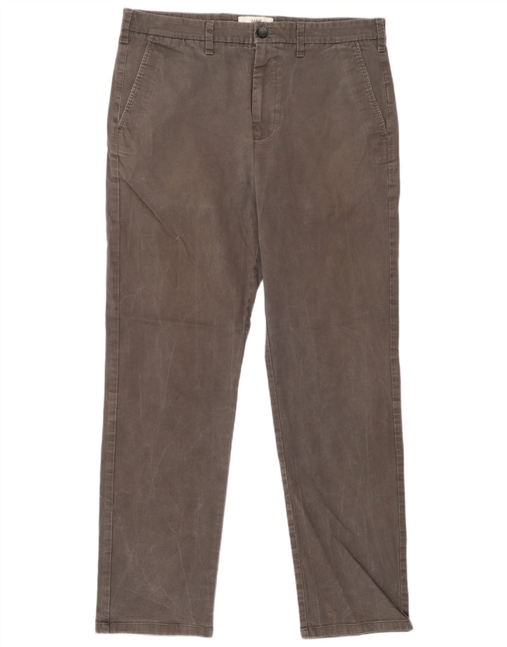 Marks & Spencer Mens Regular Fit Chino Trousers W34 L31 Grey Cotton