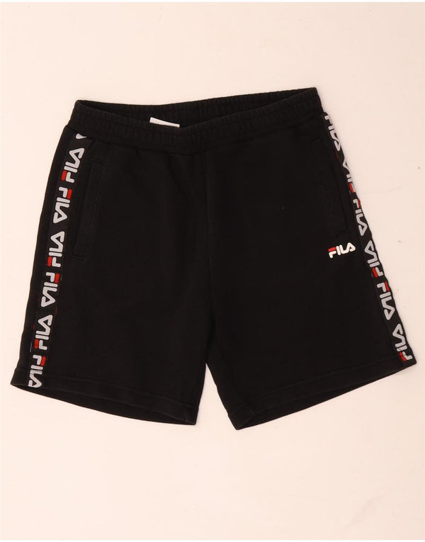 Fila Boys Graphic Sport Shorts 11-12 Years  Black Cotton