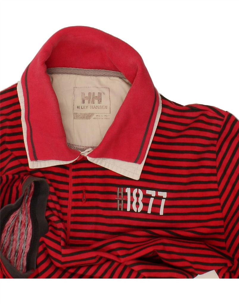 HELLY HANSEN Mens Polo Shirt Small Red Striped Cotton | Vintage Helly Hansen | Thrift | Second-Hand Helly Hansen | Used Clothing | Messina Hembry 