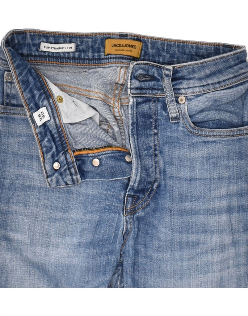 JACK & JONES Womens Tim Slim Straight Jeans W26 L30  Blue Cotton | Vintage Jack & Jones | Thrift | Second-Hand Jack & Jones | Used Clothing | Messina Hembry 