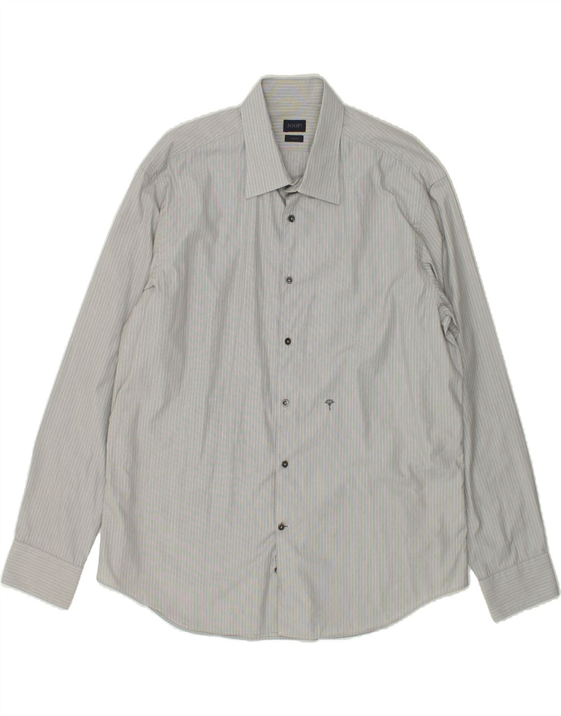 JOOP Mens Shirt Size 18 25 2XL Grey Pinstripe Cotton | Vintage Joop | Thrift | Second-Hand Joop | Used Clothing | Messina Hembry 