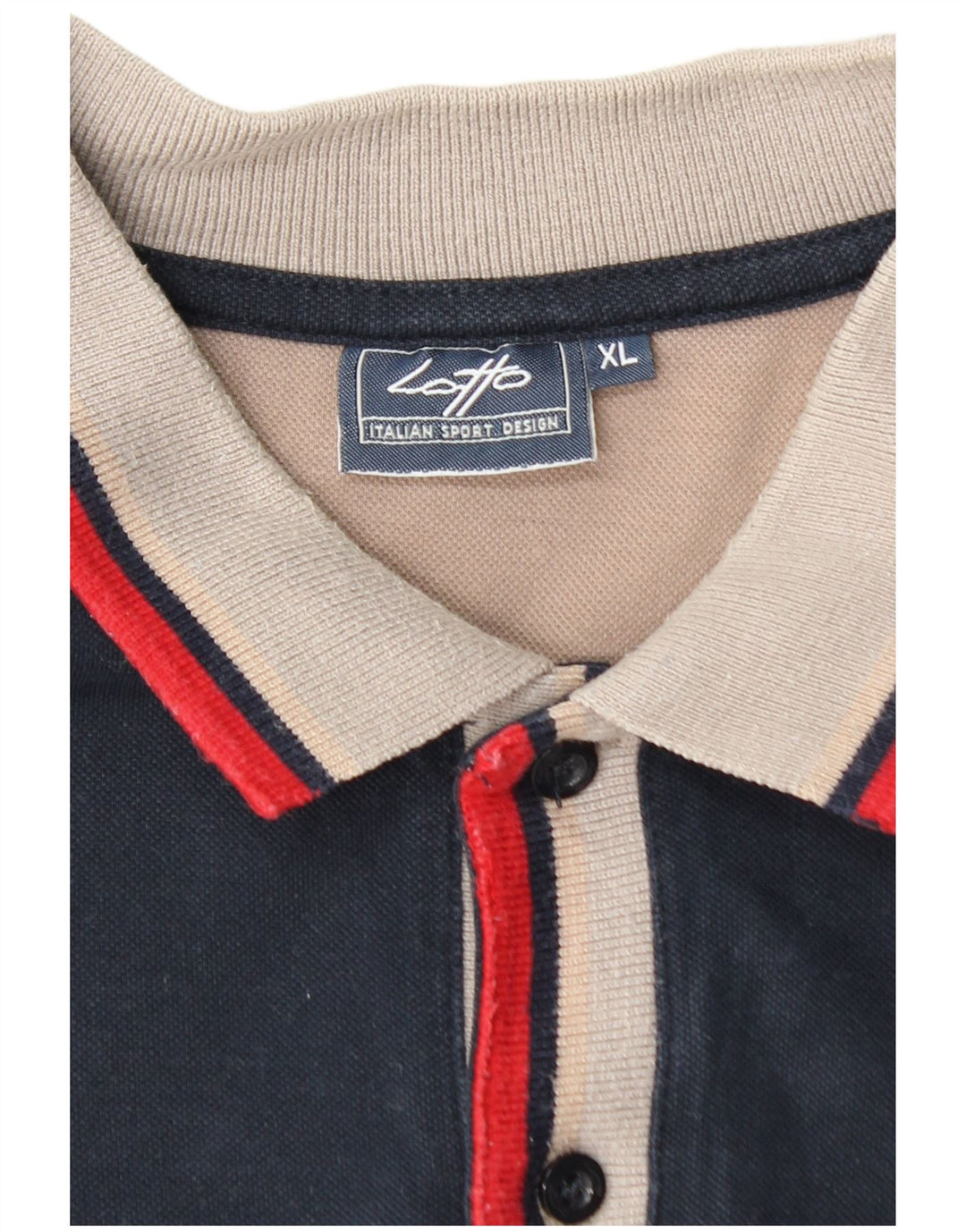 LOTTO Mens Polo Shirt XL Navy Blue Cotton