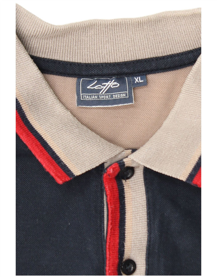 LOTTO Mens Polo Shirt XL Navy Blue Cotton