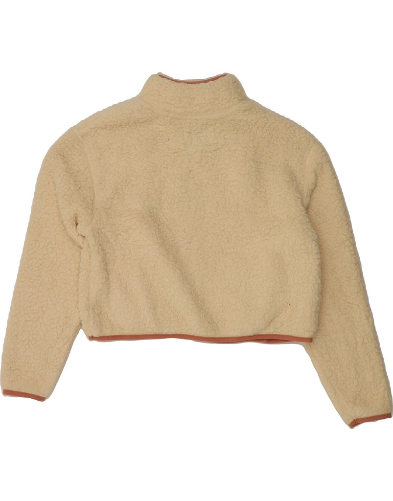 CHAMPION Womens Crop Oversized Fleece Jumper UK 10 Small Off White Vintage Champion and Second-Hand Champion from Messina Hembry 