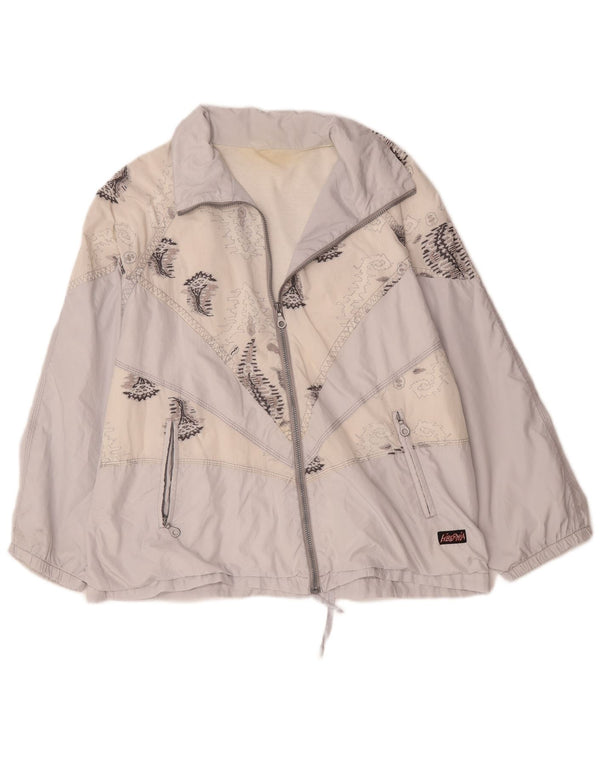 Vintage Mens Tracksuit Top Jacket XL White Colourblock