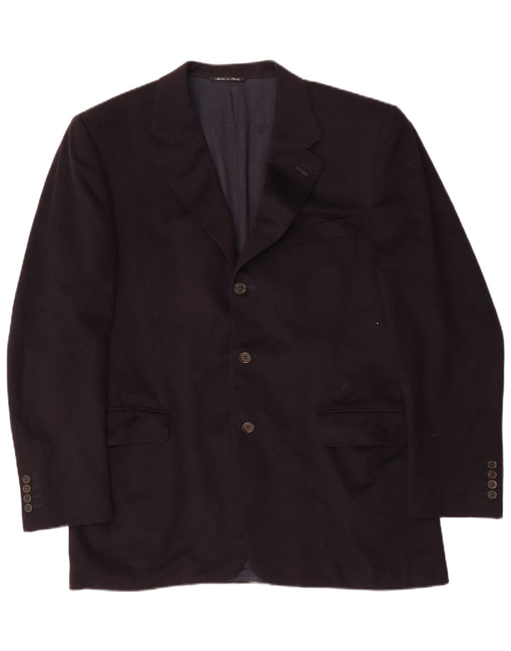 Canali Mens 3 Button Blazer Jacket IT 52 XL Navy Blue Wool