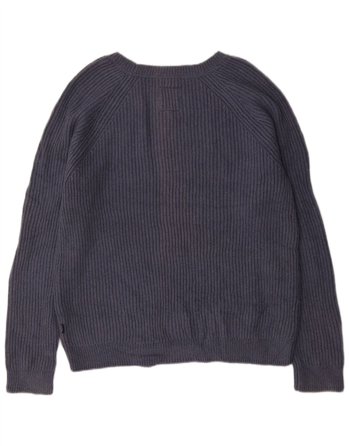 Fat Face Mens Boat Neck Jumper Sweater Large Navy Blue Cotton