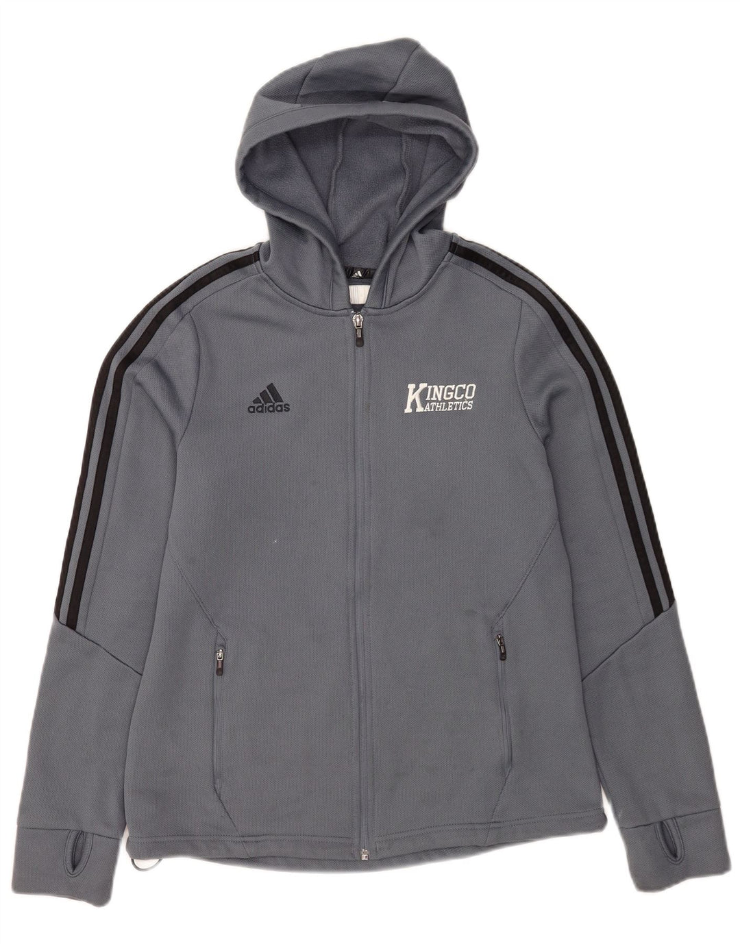 Adidas Mens Climawarm Zip Hoodie Sweater Medium Blue Polyester