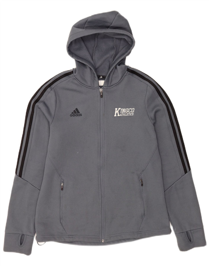 Adidas Mens Climawarm Zip Hoodie Sweater Medium Blue Polyester