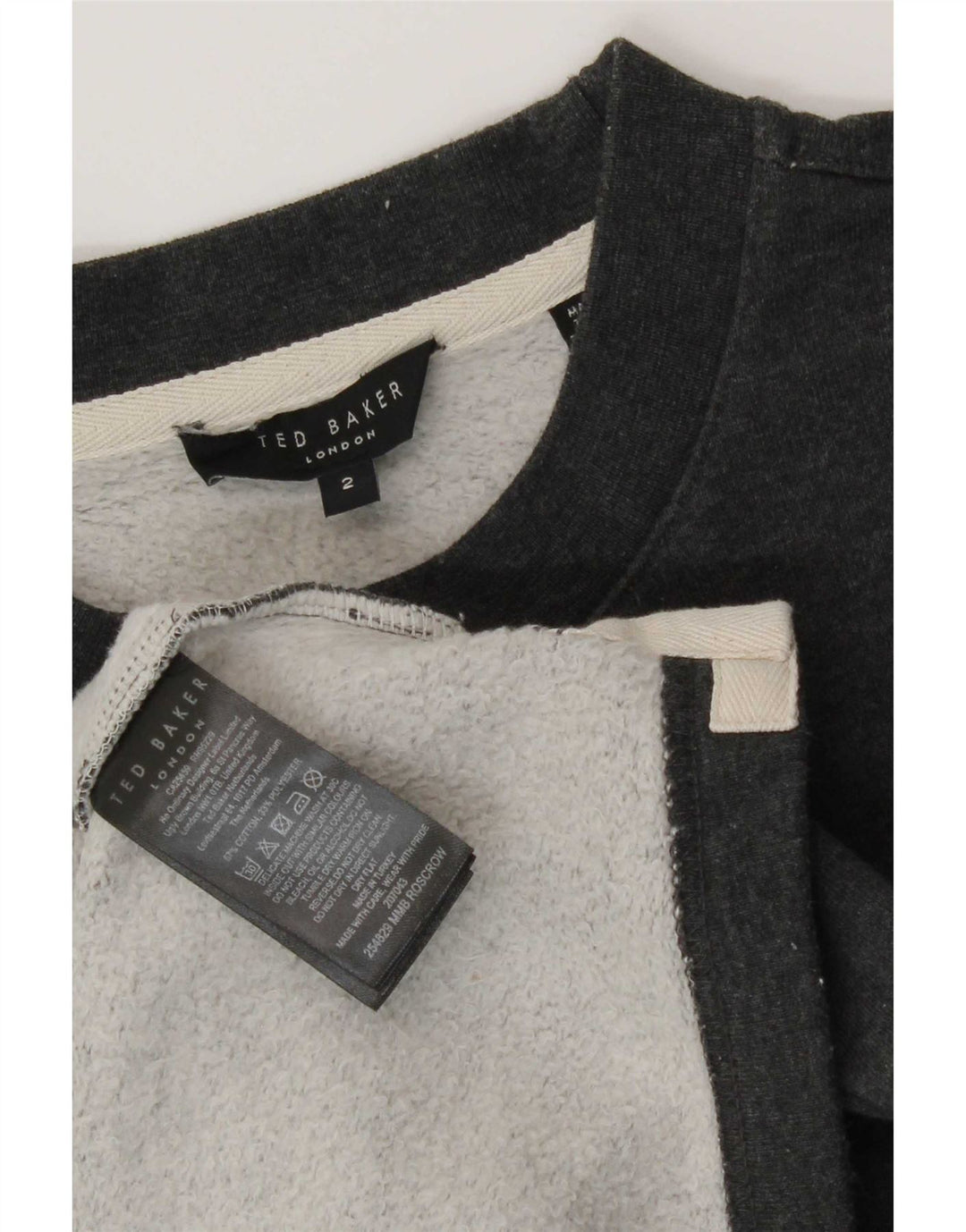 Ted Baker Mens Short Sleeve Loose Fit Sweatshirt Jumper Size 2 Small Grey