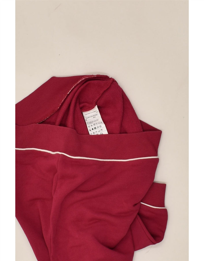 BENETTON Girls Graphic Sweatshirt Jumper 8-9 Years Large Burgundy Cotton | Vintage Benetton | Thrift | Second-Hand Benetton | Used Clothing | Messina Hembry 