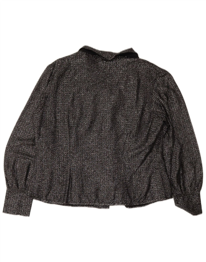 VINTAGE Womens Shirt Blouse UK 16 Large Black