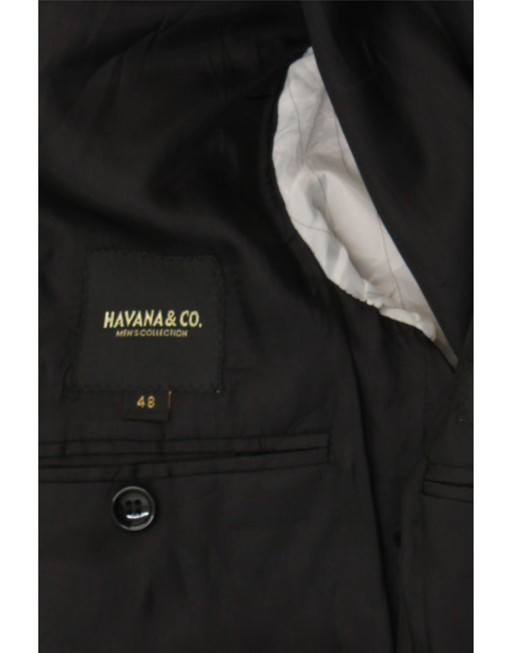 HAVANA & CO Mens 2 Button Blazer Jacket IT 48 Medium Black Polyester