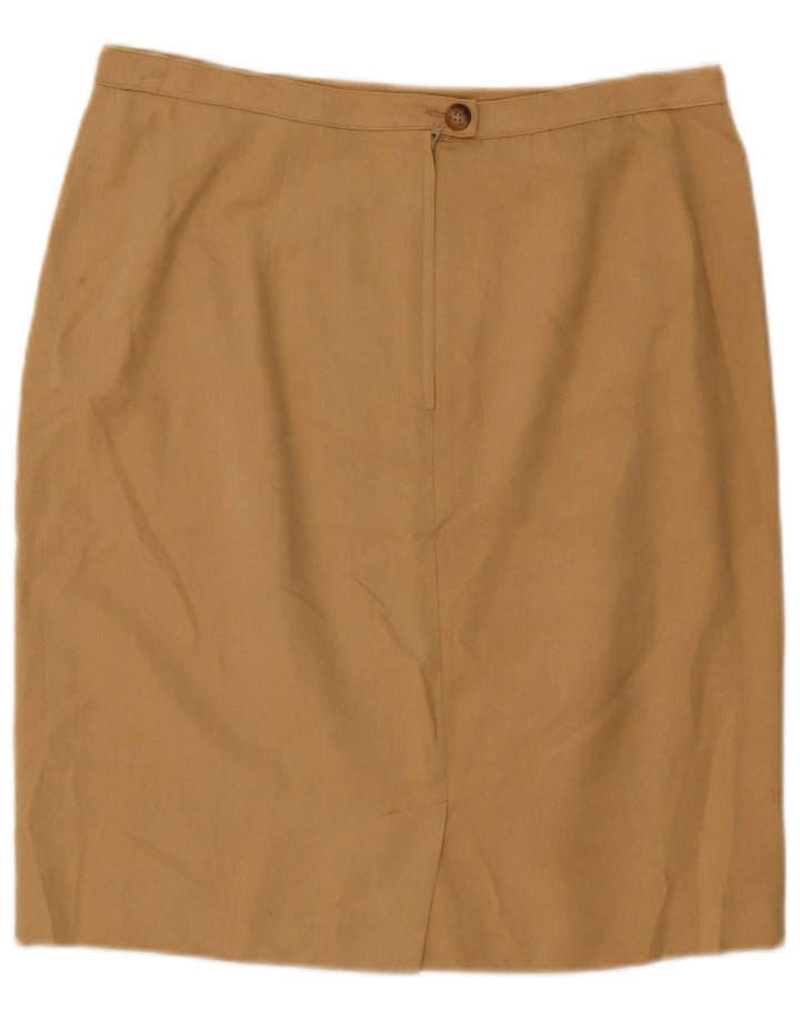 Vintage Womens Pencil Skirt W34 Large Beige