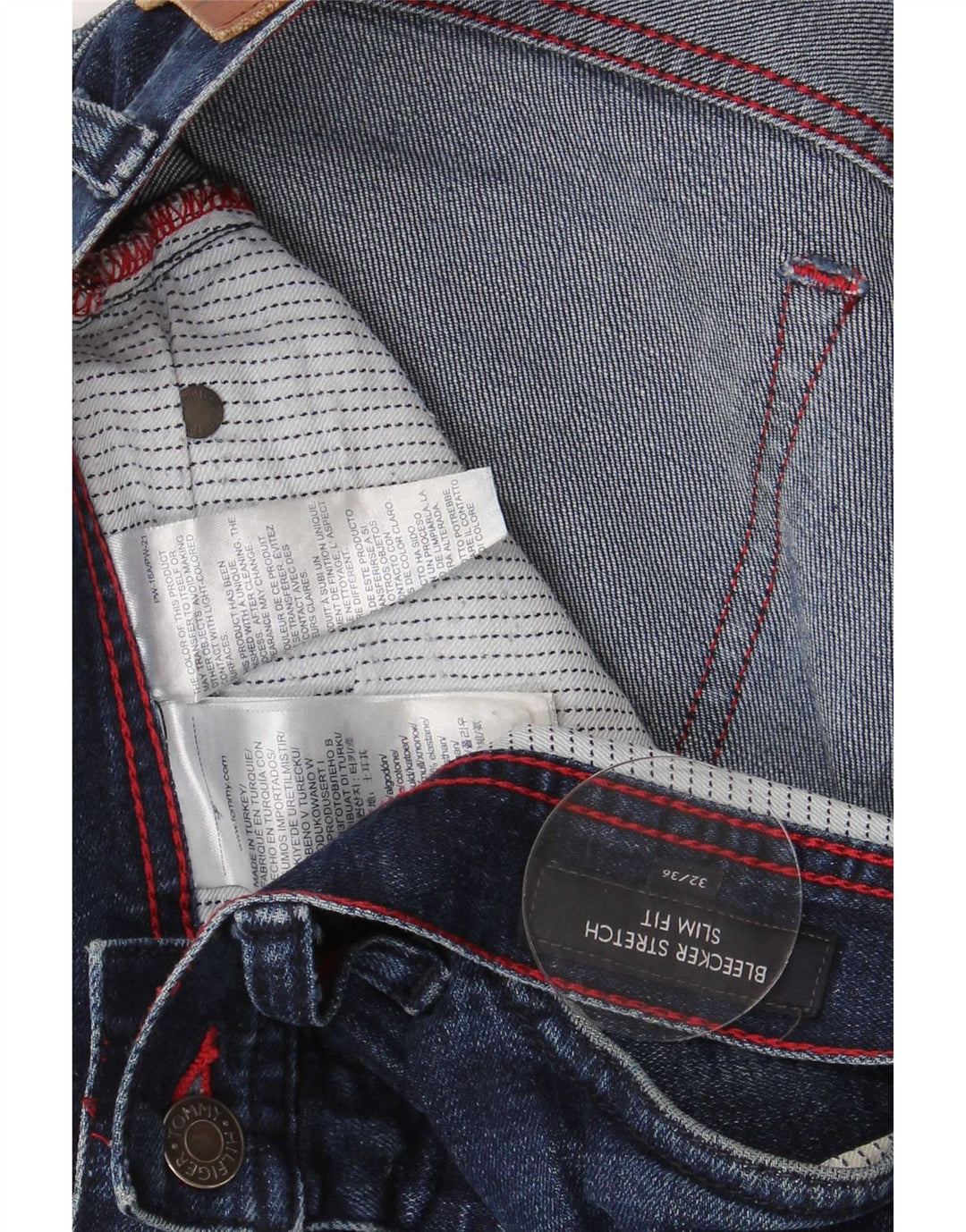 Tommy Hilfiger Womens Bleecker Slim Jeans W13 L28 Blue Cotton