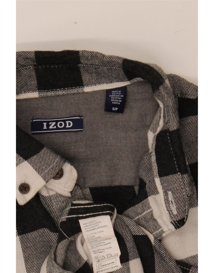 IZOD Mens Flannel Shirt Small Black Check Cotton Vintage Izod and Second-Hand Izod from Messina Hembry 