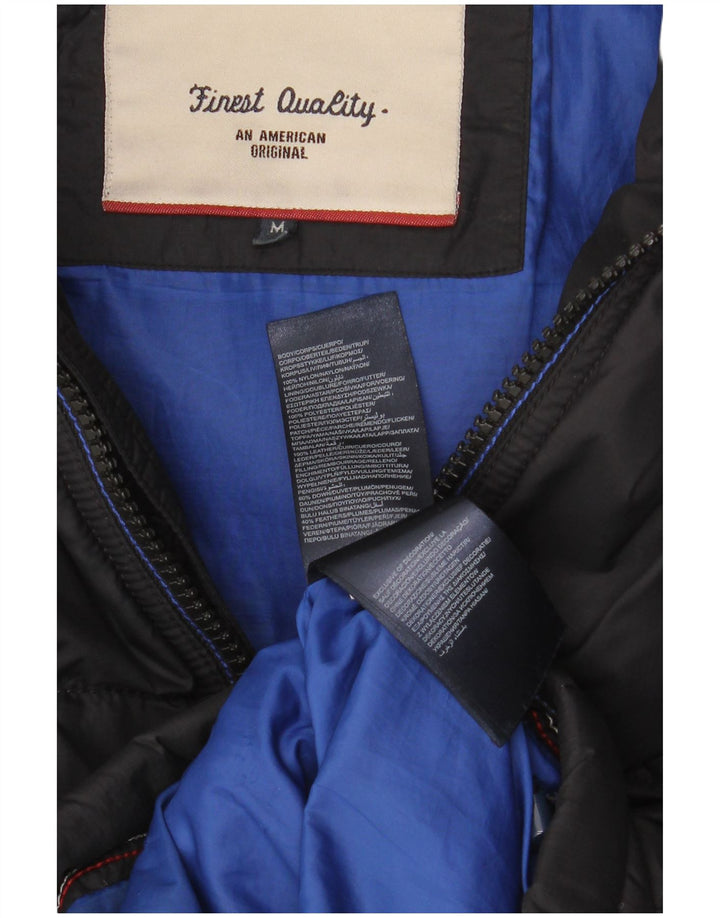 Tommy Hilfiger Mens Padded Jacket UK 38 Medium Black Nylon