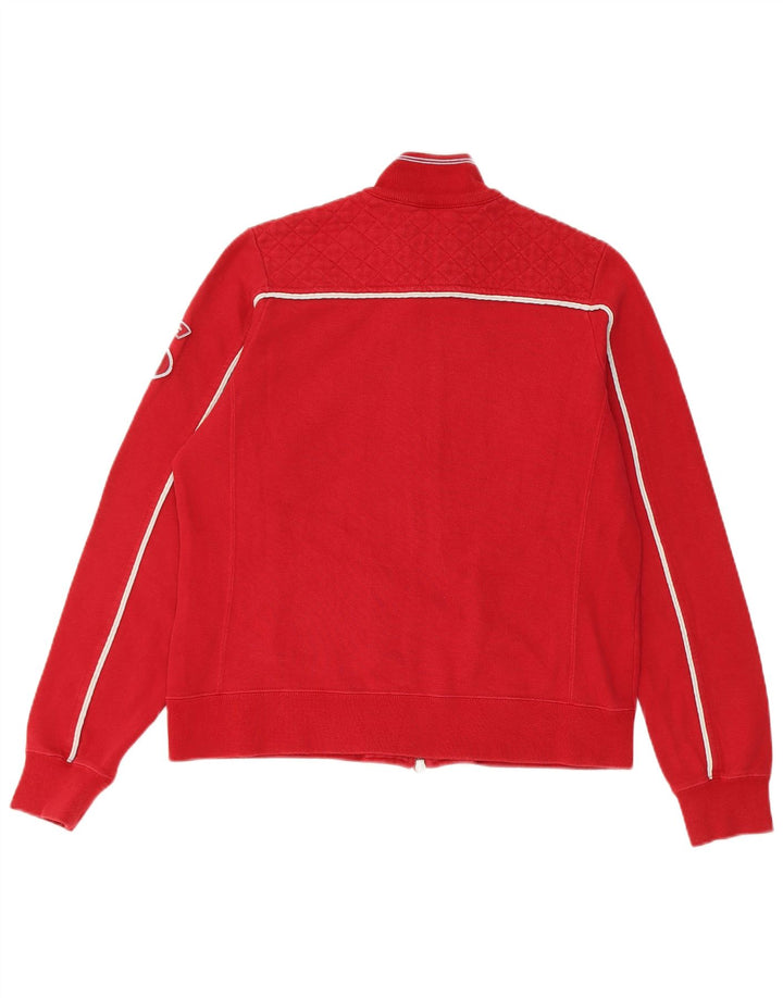 Champion Womens Graphic Tracksuit Top Jacket UK 14 Large Red Cotton