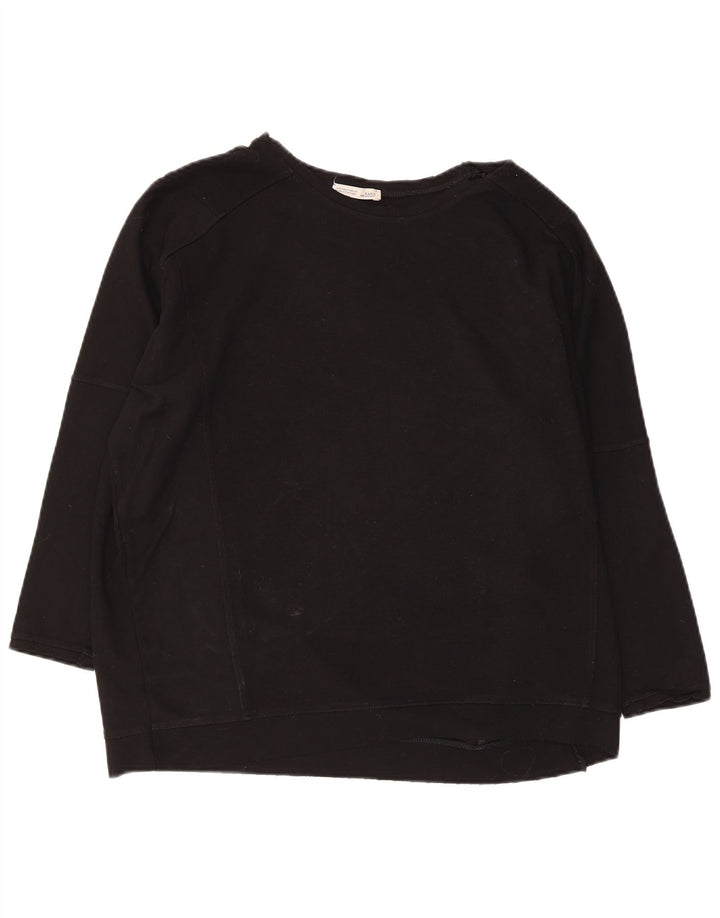 Zara Womens Oversized Sweatshirt Jumper UK 10 Small Black