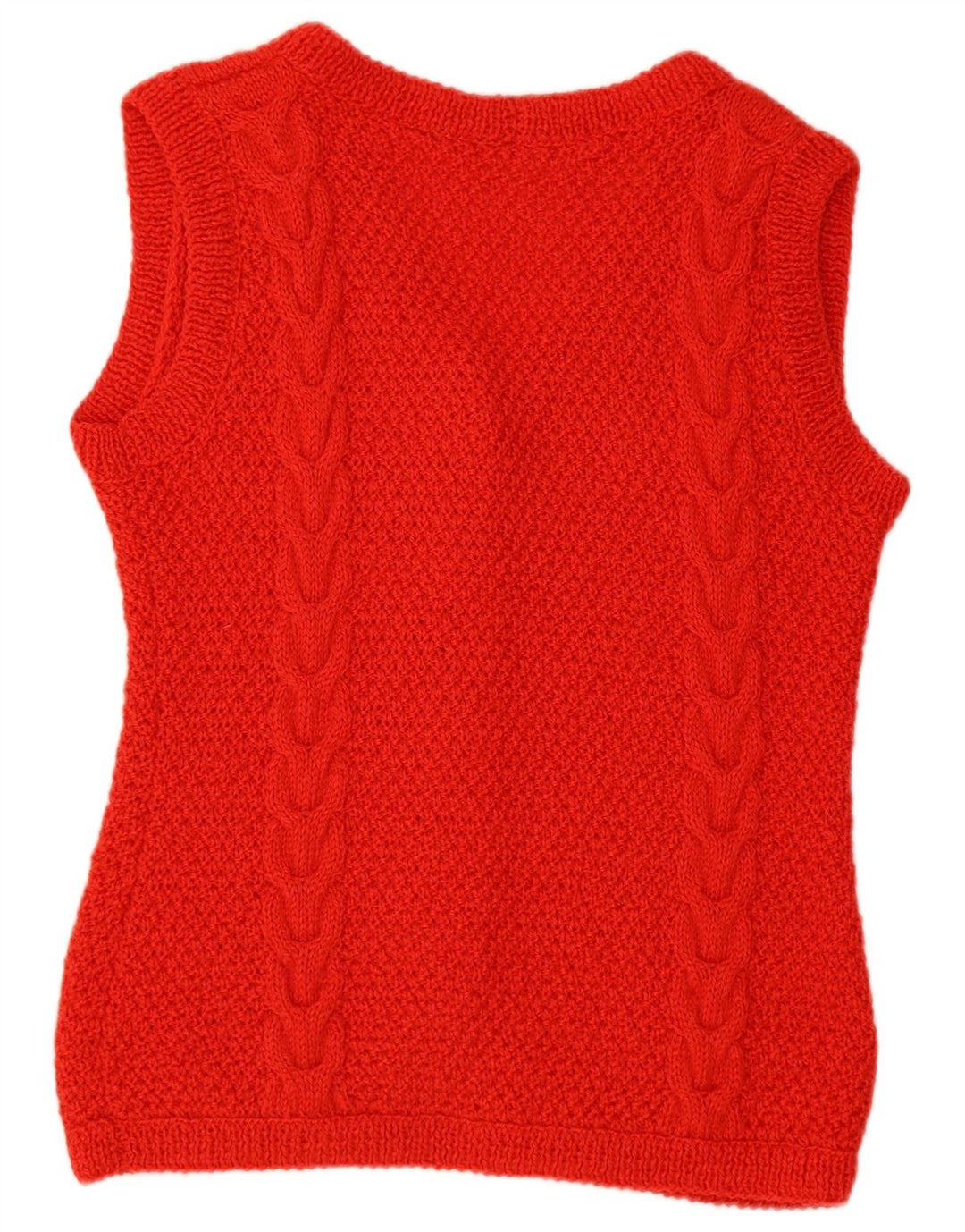 Vintage Womens Sleeveless Cardigan Sweater UK 16 Large Red